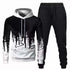 Sports hooded 3D sweatshirt trousers suit